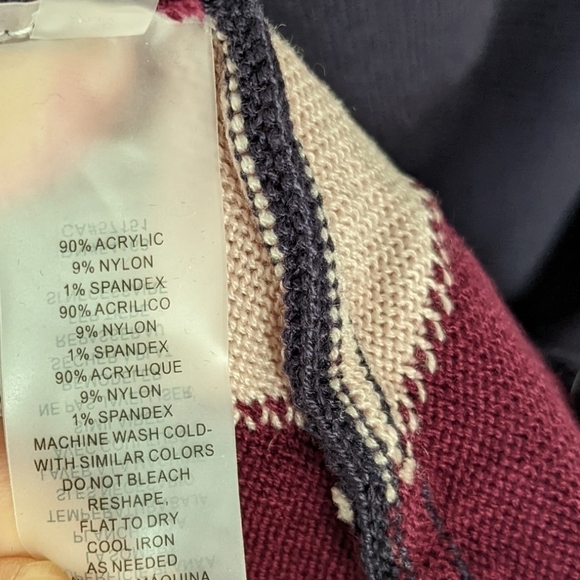 Vince Camuto Mock Neck knit Sweater Dress with Chevron pattern Small @D - Picture 4 of 12